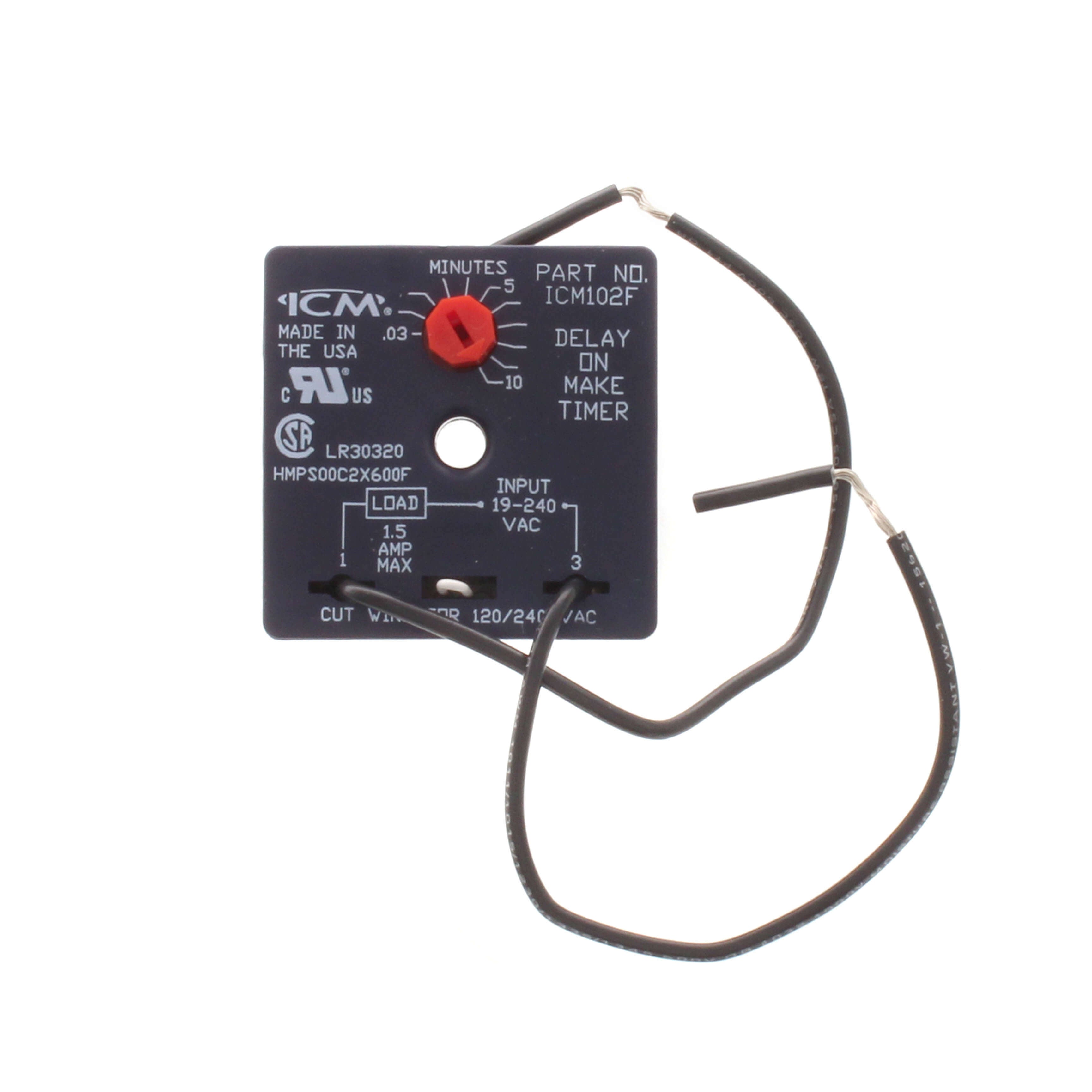 ICM ICM102FB Adjustable Timer 10 Minutes 6 Wire Terminals