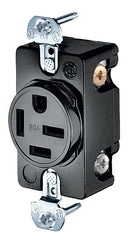 Hubbell HBL8420 20 Amp 250 Volt 3-Pole 4-Wire NEMA 15-20R Black Single Straight Blade Receptacle