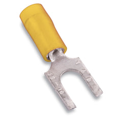 ABB TV10-8F-XV Catamount 12 to 10 AWG #8 Stud Yellow Electrotinned Copper Vinyl Insulated Fork Terminal