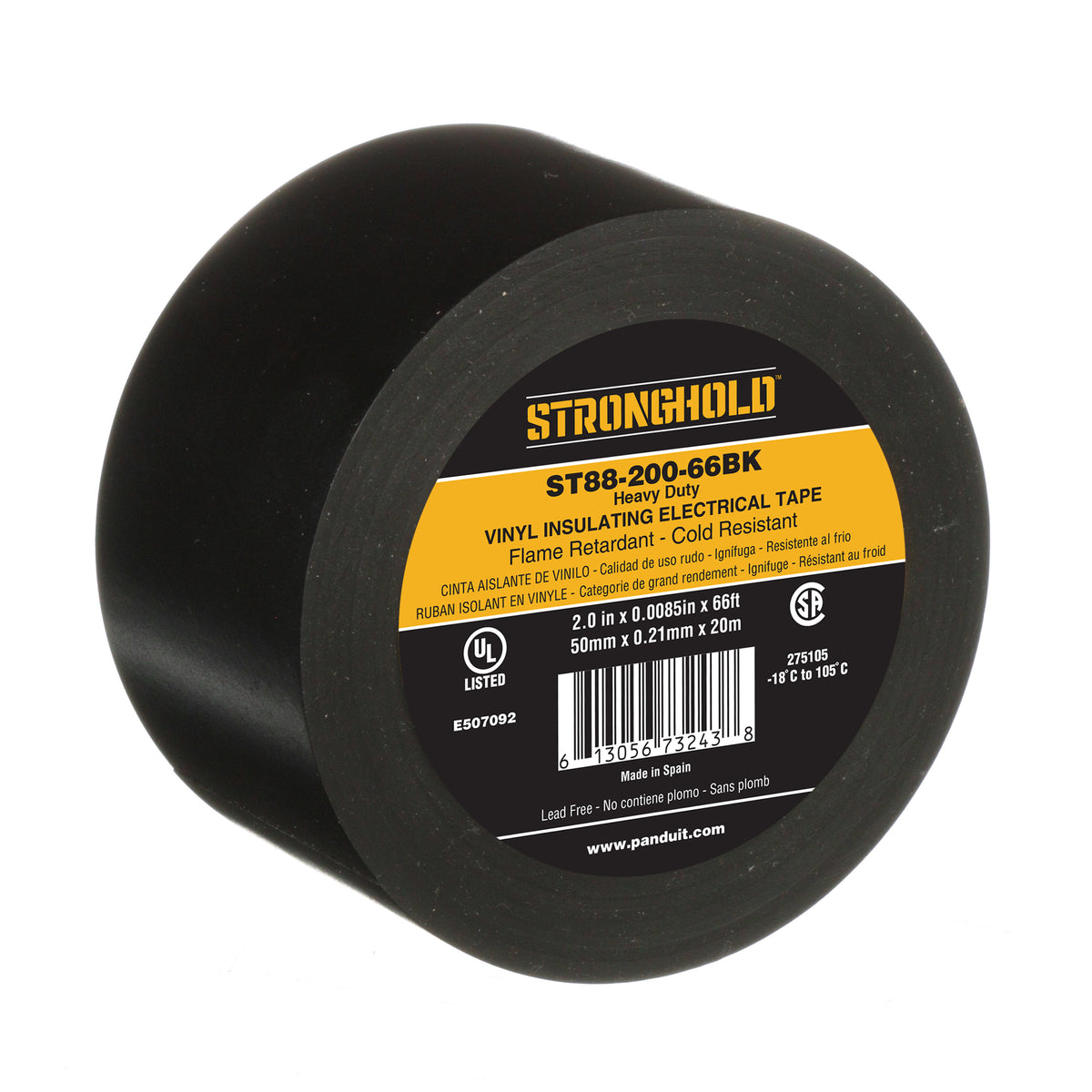 Panduit ST88-200-66BK StrongHold Heavy Duty Electrical Tape