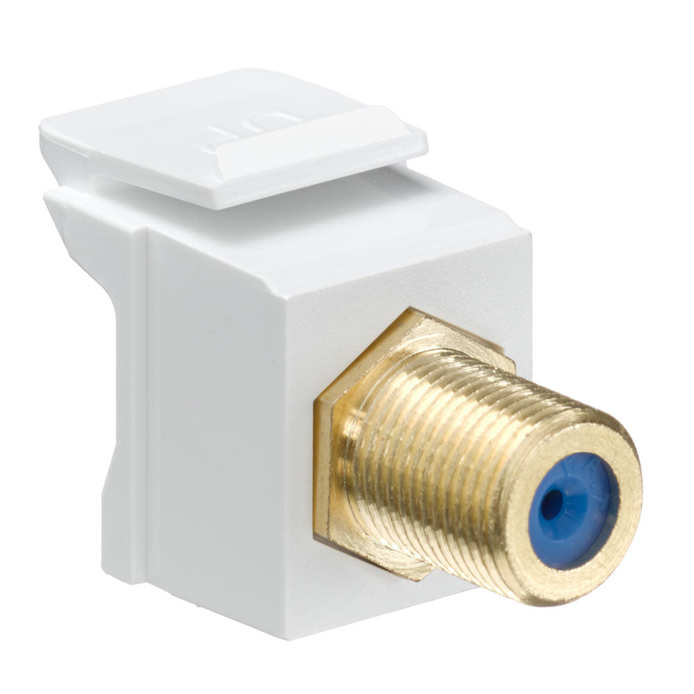 Leviton 40831-FWG Feedthrough QuickPort F-Connector Gold Plated White Housing