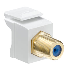 Leviton 40831-FWG Feedthrough QuickPort F-Connector Gold Plated White Housing