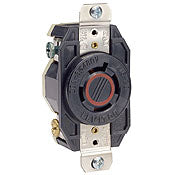 Leviton 2430 20-amp 480-volt 3PY Flush Mounting Locking Receptacle Industrial Grade