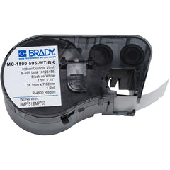 Brady MC-1500-595-WT-BK Label Maker Cartridge 25 ft L x 1-1/2 in W