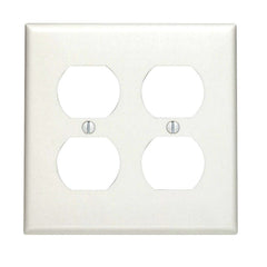 Leviton 80716-W 2 Gang Duplex Receptacle Wall Plate White