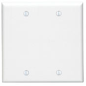 Leviton 88025 2-Gang No Device Blank Wallplate Standard Size Thermoset White