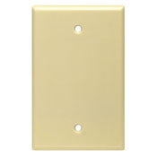 Leviton 80514-I Blank Wallplate, Midway Size, Thermoset, Ivory