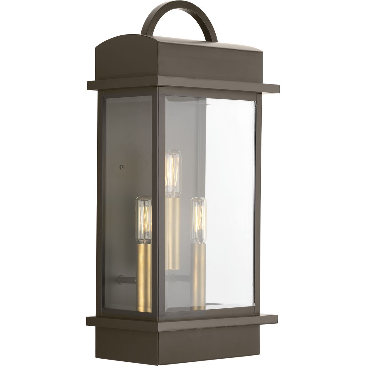 Hubbell P560003-020 Progress Santee 3-60W Cand Wall Lantern Brown