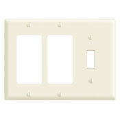 Leviton 80431-W 3-Gang 1-Toggle 2-Decora GFCI Device Mount Standard Size Thermoset White Combination Wallplate