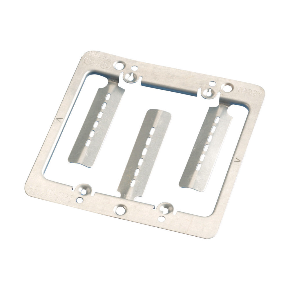 nVent CADDY MPLS2 Low Voltage Mounting Plate with Screws, 2-Gang, Plain Steel