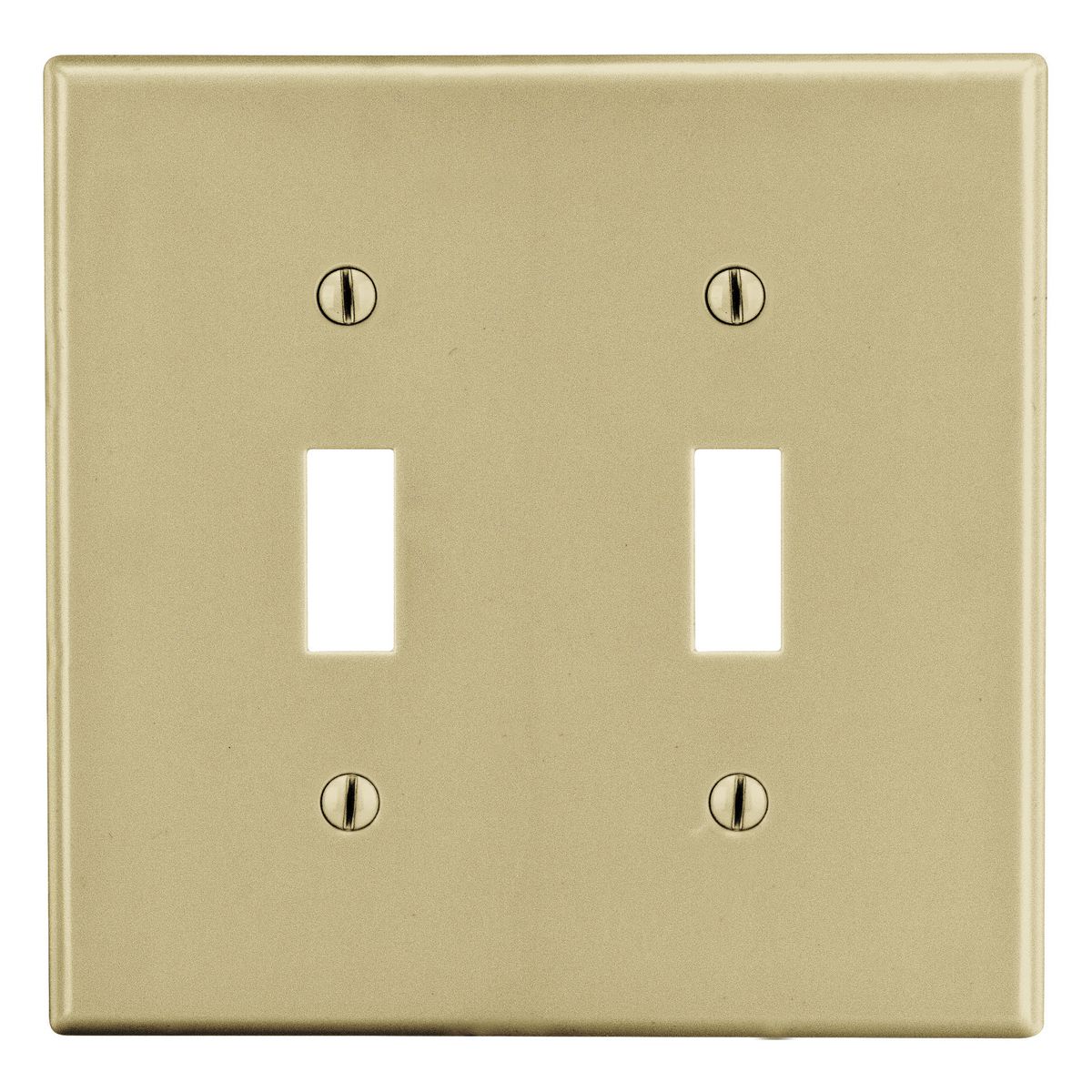 Hubbell P2I Wallplate, 2-G, 2 Tog, Ivory