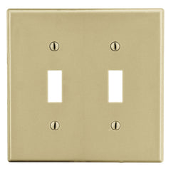 Hubbell P2I Wallplate, 2-G, 2 Tog, Ivory