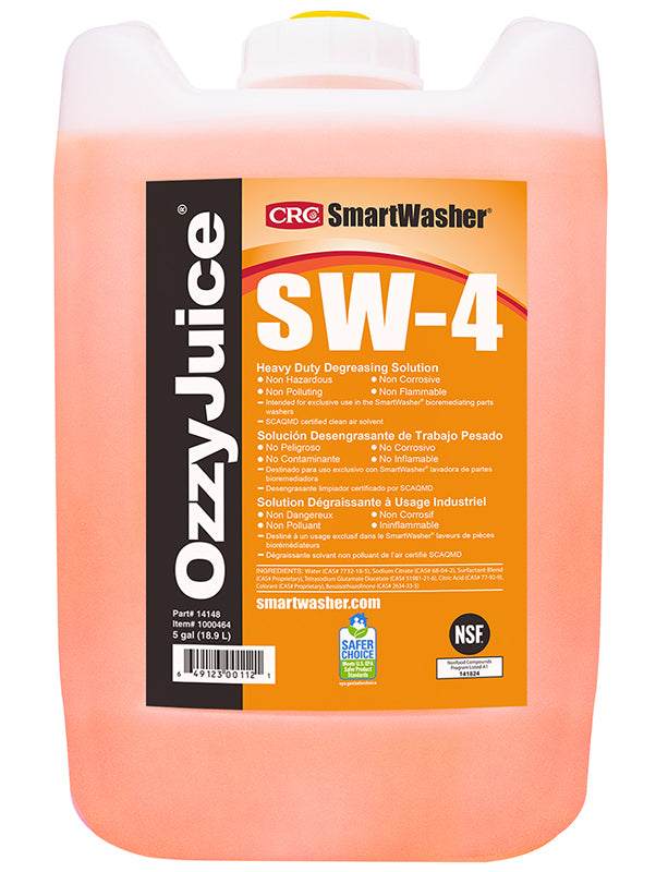 CRC 14148 SmartWasher OzzyJuice SW-4 Heavy Duty Degreasing Solution 5 Gallon Jug