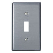 Leviton 84001 1-Gang Toggle Switch Wallplate 430 Stainless Steel