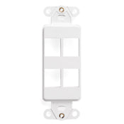 Leviton 41644-W QuickPort Decora Insert, 4-Ports, White