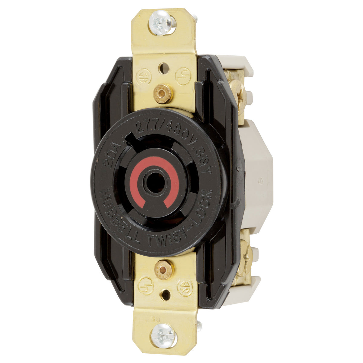 Hubbell HBL2520 LKG RCPT HUBBELL 3-Phase Heavy Duty Single Screw Mount Locking Receptacle