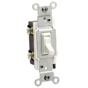 Leviton 2653-2W 15 Amp, 120 Volt, Toggle Co/Alr 3-Way AC Quiet Switch, Residential Grade, Grounding, White