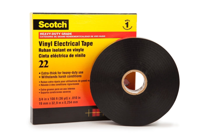 Scotch 22-3/4X36YD Heavy Duty Premium Grade Electrical Tape 600 VAC