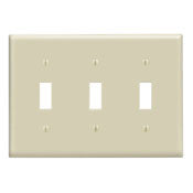 Leviton 86011 Wallplate 3 4.5in H x 6.37in W Ivory