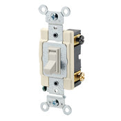 Leviton 54504-2T 4-Way Framed Grounding Ac Quiet Toggle Switch, 120/277 VAC, 15 A, 1/2, 2 hp Power Rating