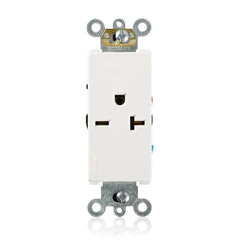 Leviton 16441-W Decora Plus Single Receptacle 20 Amp 250 Volt NEMA 6-20R