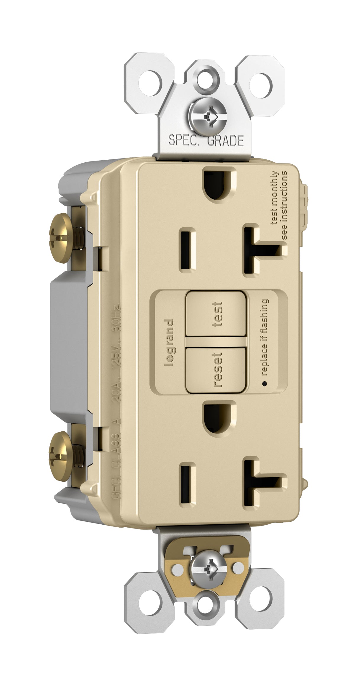 Legrand-Pass & Seymour 2097TRI 20A 125V Self-Test GFCI Tamper-Resistant Ivory