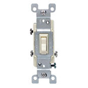 Leviton 1453-2E 15 Amp, 120 Volt, Toggle Framed 3-Way AC Quiet Switch, Residential Grade, Grounding, Quickwire Push-In & Side Wired, Black