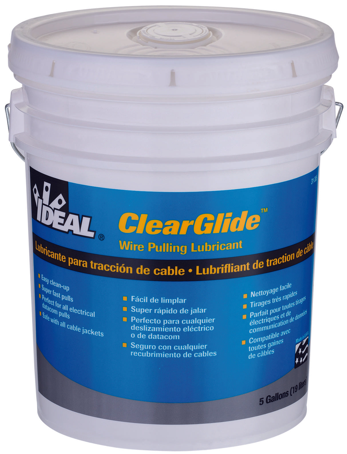 IDEAL 31-385 ClearGlide Wire Pulling Lubricant, 5 Gallon Bucket