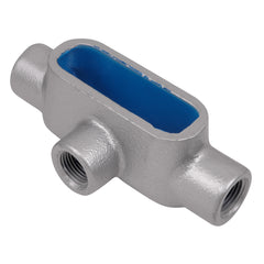 ABB T27-G Ocal T27-G 3/4 PVC-Coated Ocal-Blue T-Style Conduit Body, Form-7 - Gray