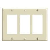 Leviton 80411-I Decora Faceplate Unloaded Triple Gang Ivory