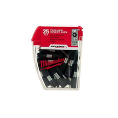 Milwaukee 48-32-4604 SHOCKWAVE Impact Phillips #2 Insert Bits (25-Piece Contractor Pack)