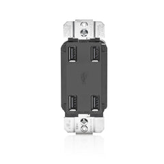 Leviton USB4P-E 4-Port USB Charger 4.2 A 125V Black