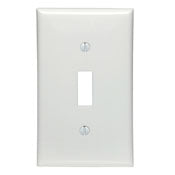 Leviton 80701-W Toggle Device Switch Wallplate, 1 Gang, Standard Size, White