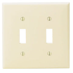 Leviton 80709-I 2-Gang Toggle Switch Wallplate Nylon Ivory