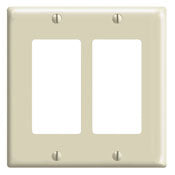 Leviton 80409-I Decora Electrical Wall Plate Standard Size 2 Gang Ivory