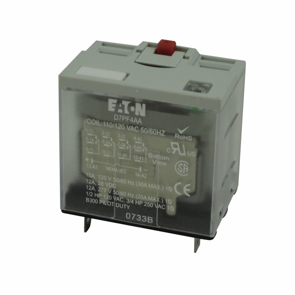 EATON D7PF4AA RELAY PRP GENL 15A 4PDT 120VAC