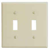 Leviton 86009 Wallplate 2 Gang Toggle Switch Standard Size 4.5 in H x 4.56 in W