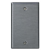 Leviton 84014 1-Gang No Device Blank Wallplate Standard Size Box Mount Stainless Steel