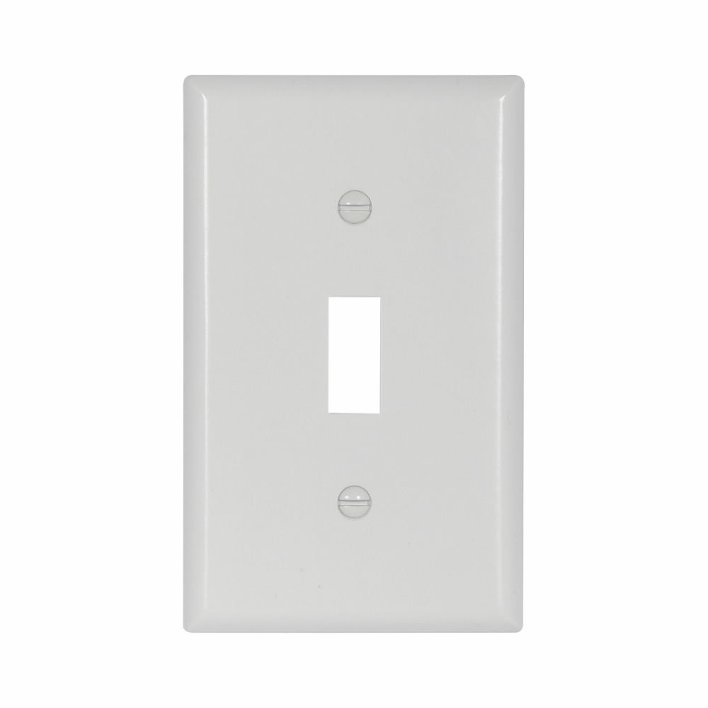 Eaton 2134W Standard Wallplate, 1 Gang, Thermoset, White