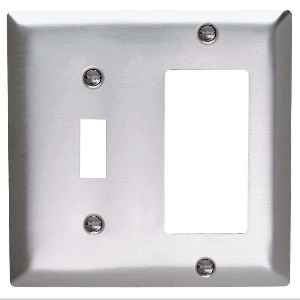 Legrand SS126 Combination Wallplate 2G Standard - 302 Stainless Steel