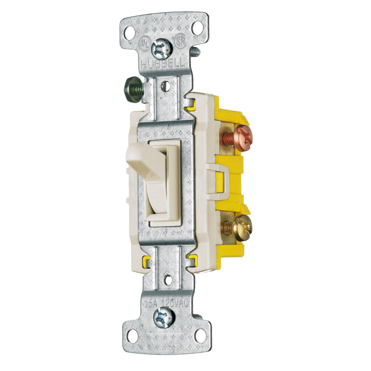 Hubbell RS315LA Resi Tog Switch, 3 Way, 15A 120V