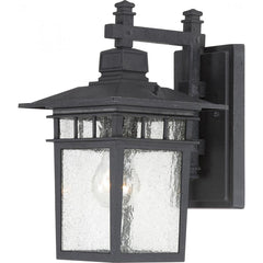 SATCO 60-4953 cove neck 1 light 12 inch outdoor lantern with clear seed glass