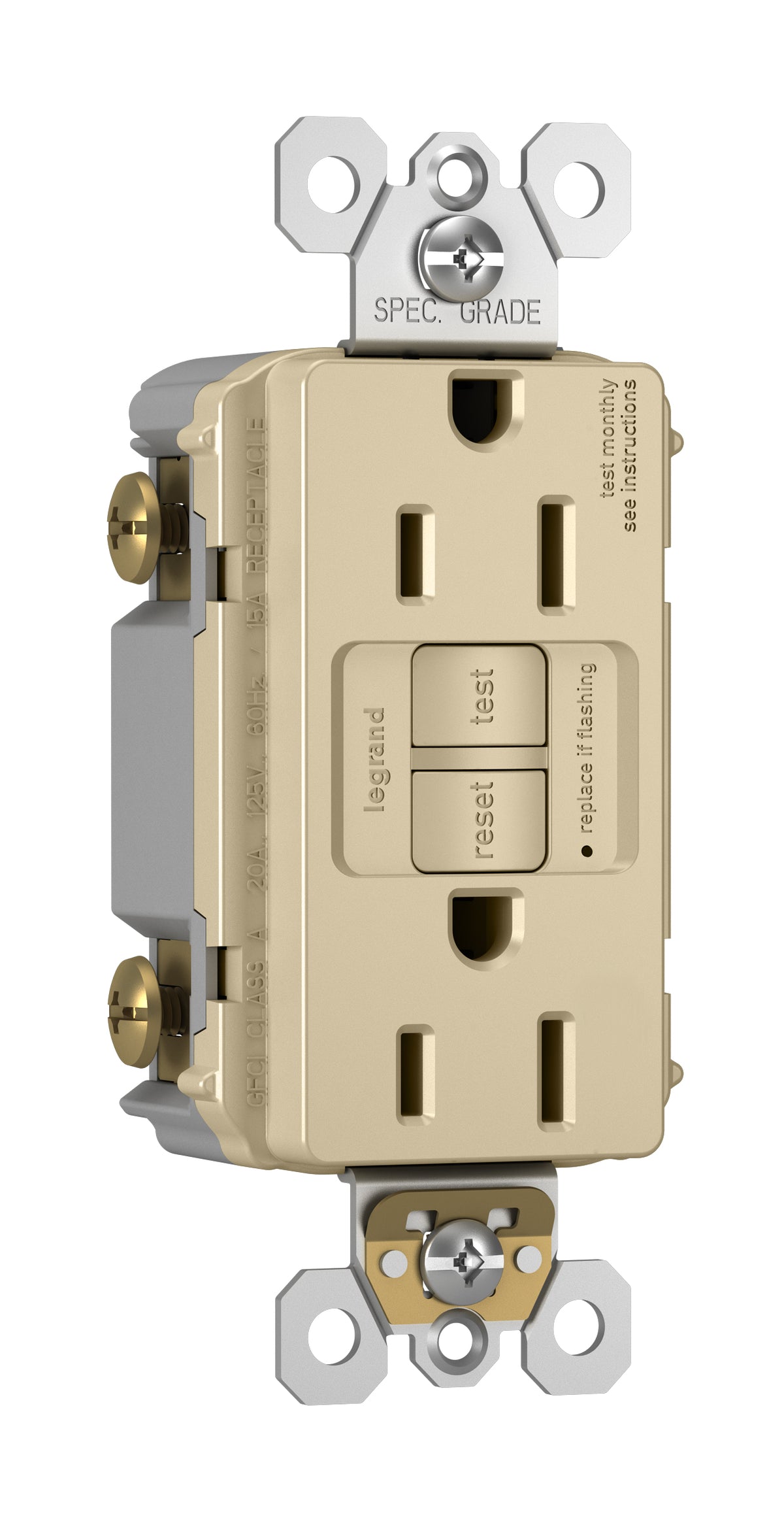 Legrand-Pass & Seymour 1597I 15A 125V Self-Test GFCI Ivory