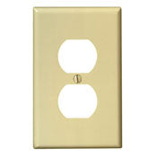 Leviton PJ8-I 1-Gang Duplex Receptacle Wallplate Midway Size Ivory