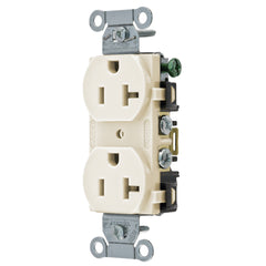 Hubbell BR20LA Wiring Device-Kellems 1-Phase Duplex Standard Traditional Screw Mount Straight Blade Receptacle 20A 125V