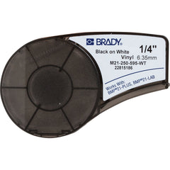 Brady M21-250-595-WT Label Vinyl 0.25in x 21ft BK/WT