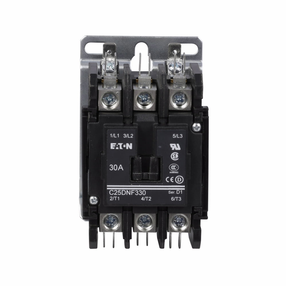 Eaton C25DNF330C Non-Reversing Definite Purpose Contactors AC 30A 3 Poles 440/480 VAC Coil