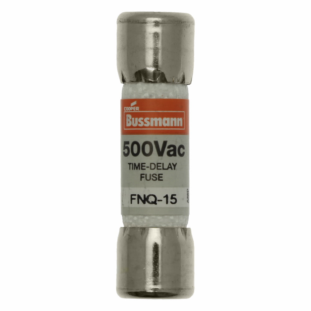 Eaton FNQ-15 Bussmann Tron Time Delay Midget Fuse, 15 A, 500 VAC, 10000 A Interrupt, Class: Supplemental