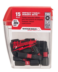 Milwaukee 48325014 SHOCKWAVE Impact Duty Insert Bits 1 In. T25 (15 Pack) Replacement MPN