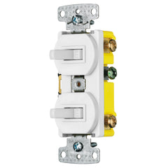 Hubbell RC101W Wiring Device-Kellems Traditional 2-Position Switch Combination Device 120 VAC 15 A